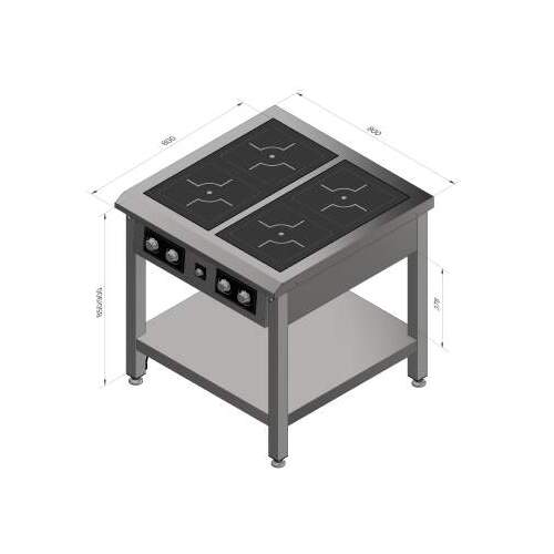 Norqi 04R Cooktop 4 Burner Induction Round