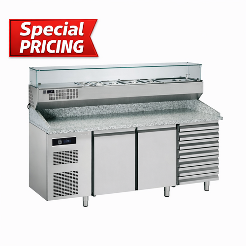 Sagi KBZ203A Pizza Refrigerated Counter 7 Drawers +2/+10°C